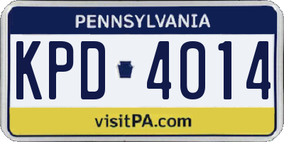 PA license plate KPD4014