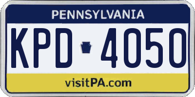 PA license plate KPD4050