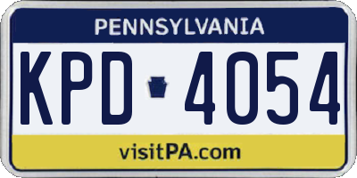 PA license plate KPD4054