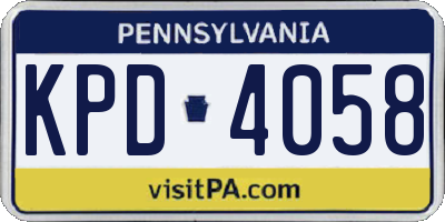 PA license plate KPD4058