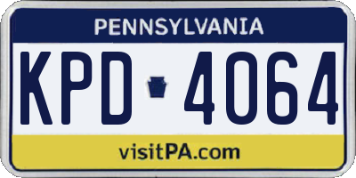 PA license plate KPD4064
