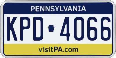 PA license plate KPD4066