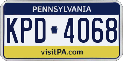 PA license plate KPD4068