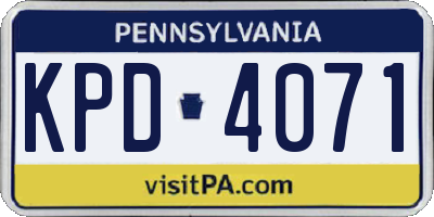 PA license plate KPD4071