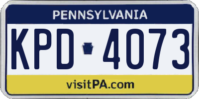 PA license plate KPD4073