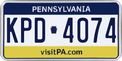 PA license plate KPD4074