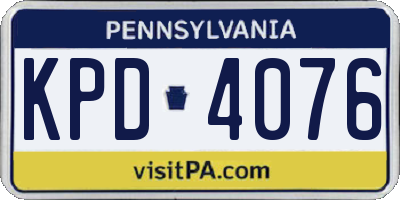 PA license plate KPD4076