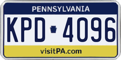 PA license plate KPD4096