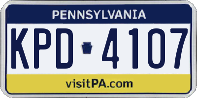 PA license plate KPD4107