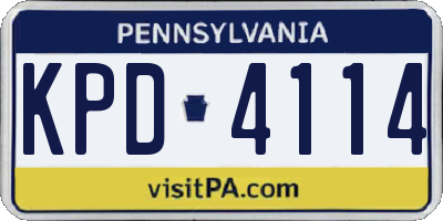 PA license plate KPD4114