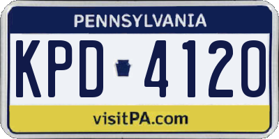 PA license plate KPD4120