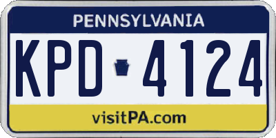 PA license plate KPD4124