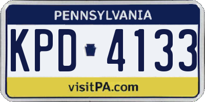 PA license plate KPD4133