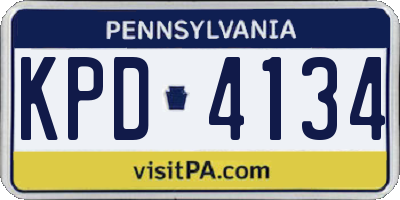 PA license plate KPD4134