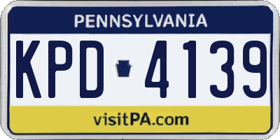 PA license plate KPD4139