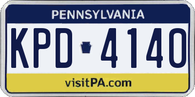 PA license plate KPD4140
