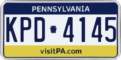 PA license plate KPD4145