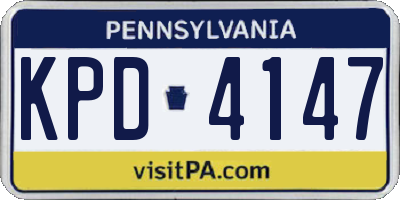 PA license plate KPD4147