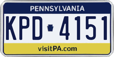 PA license plate KPD4151