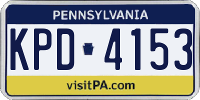 PA license plate KPD4153
