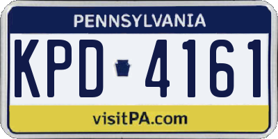 PA license plate KPD4161