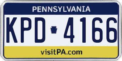 PA license plate KPD4166