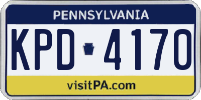 PA license plate KPD4170