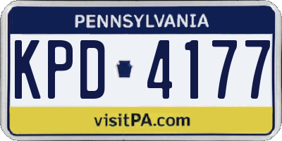 PA license plate KPD4177