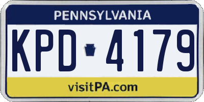 PA license plate KPD4179