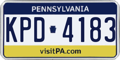 PA license plate KPD4183