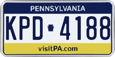 PA license plate KPD4188