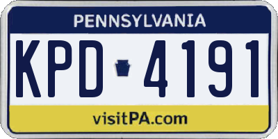 PA license plate KPD4191