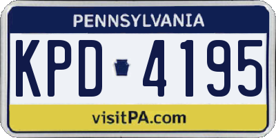 PA license plate KPD4195