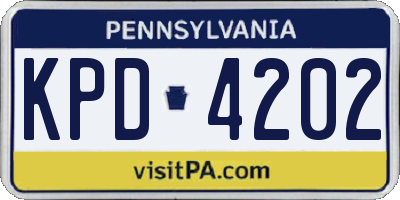 PA license plate KPD4202