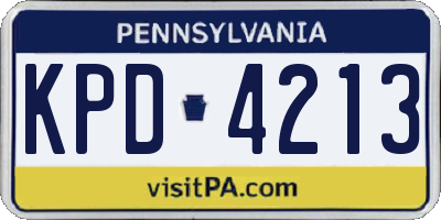 PA license plate KPD4213