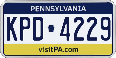 PA license plate KPD4229