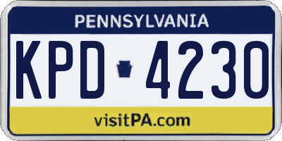 PA license plate KPD4230