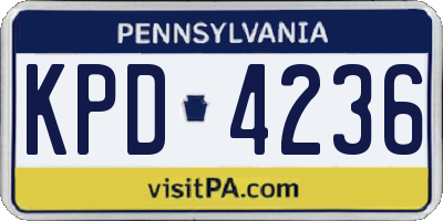 PA license plate KPD4236