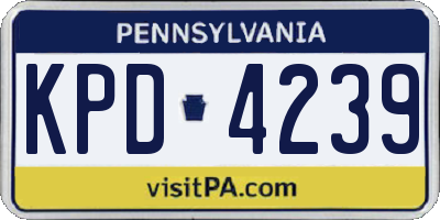 PA license plate KPD4239