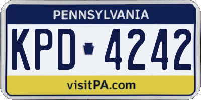 PA license plate KPD4242