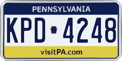 PA license plate KPD4248