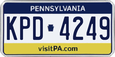 PA license plate KPD4249