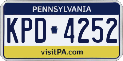 PA license plate KPD4252