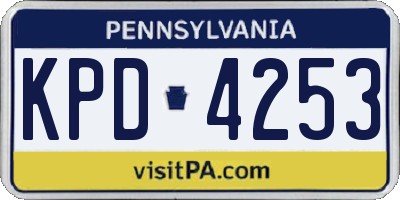 PA license plate KPD4253
