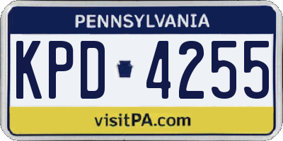 PA license plate KPD4255