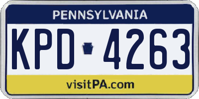 PA license plate KPD4263