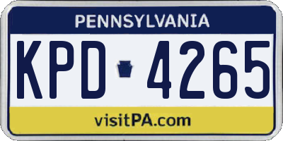 PA license plate KPD4265