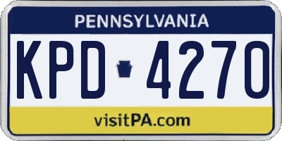 PA license plate KPD4270