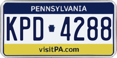 PA license plate KPD4288