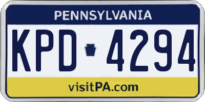 PA license plate KPD4294